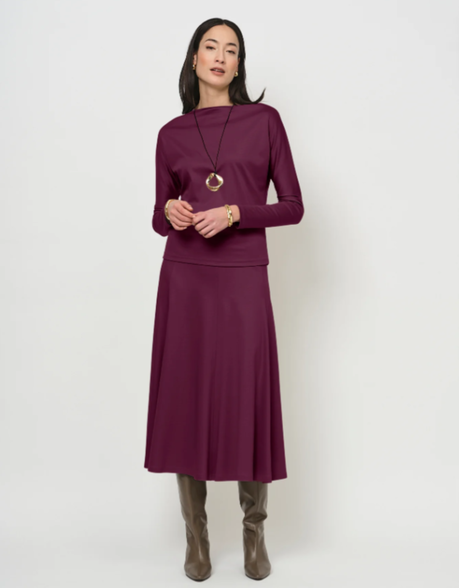 LaSalle T-Shirt Boat Neck Purple