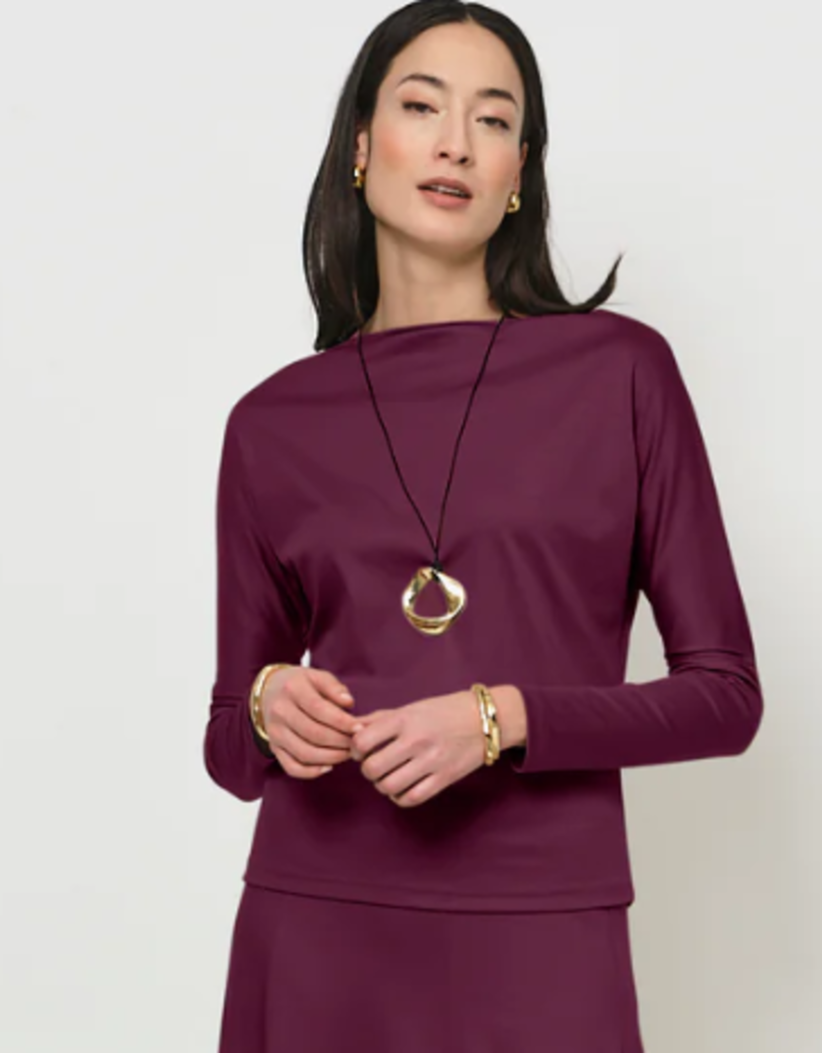 LaSalle T-Shirt Boat Neck Purple