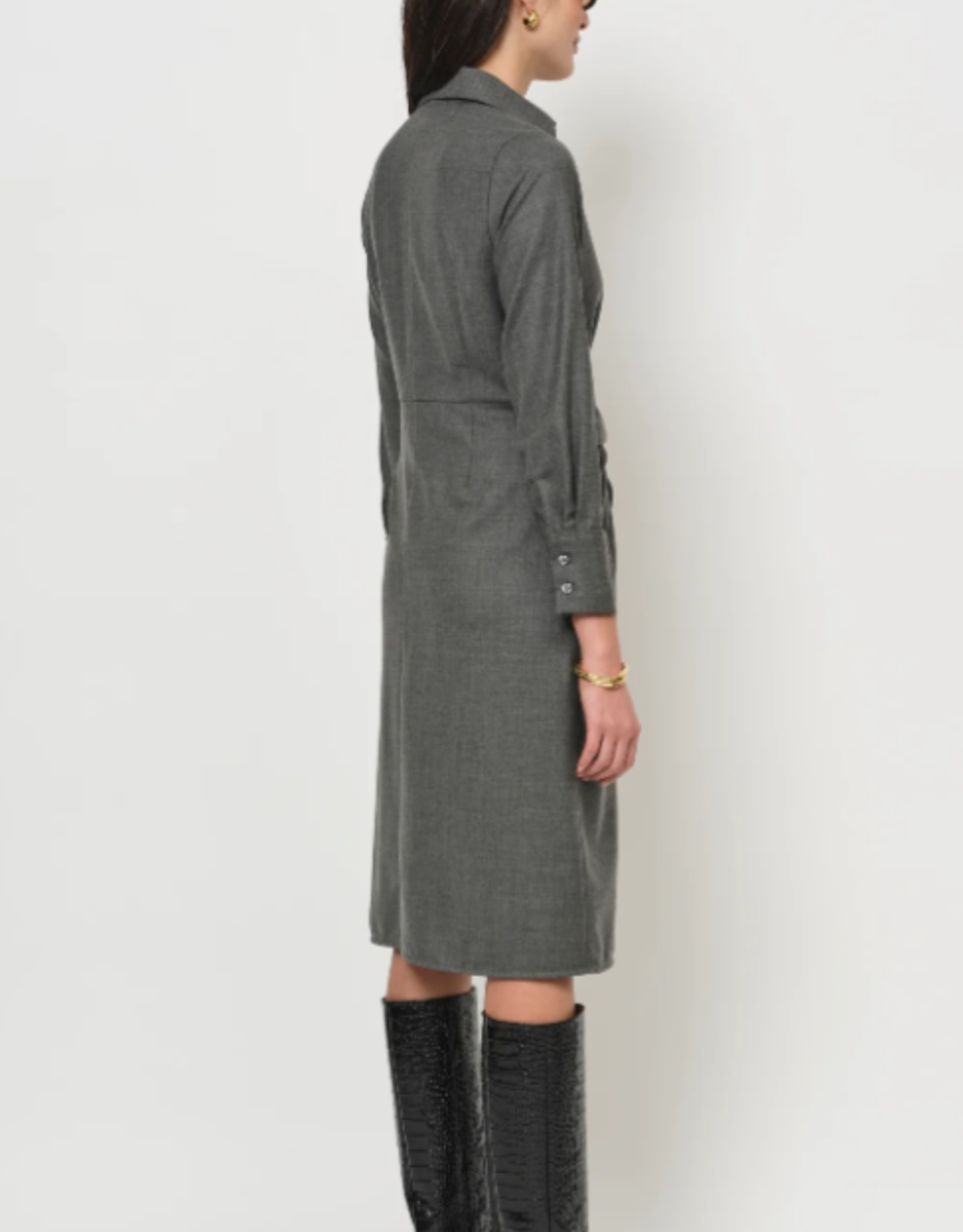 LaSalle Jurk Kraagje en Strik Grey