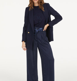 Marc Aurel Pantalon Wijd Satijn Navy