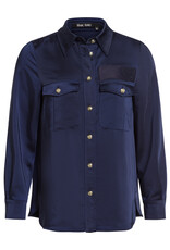 Marc Aurel Blouse Satijn Met Zakken Navy