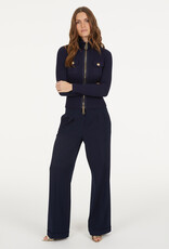 Marc Aurel Pantalon Bandplooi Met Omslag Navy