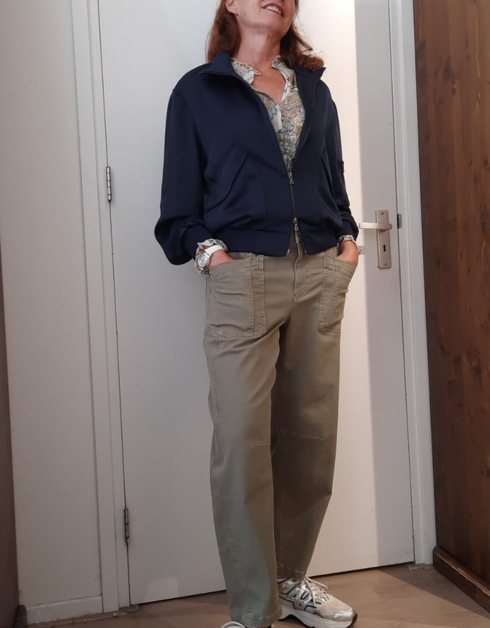 Marc Aurel Jackje Satijn Navy