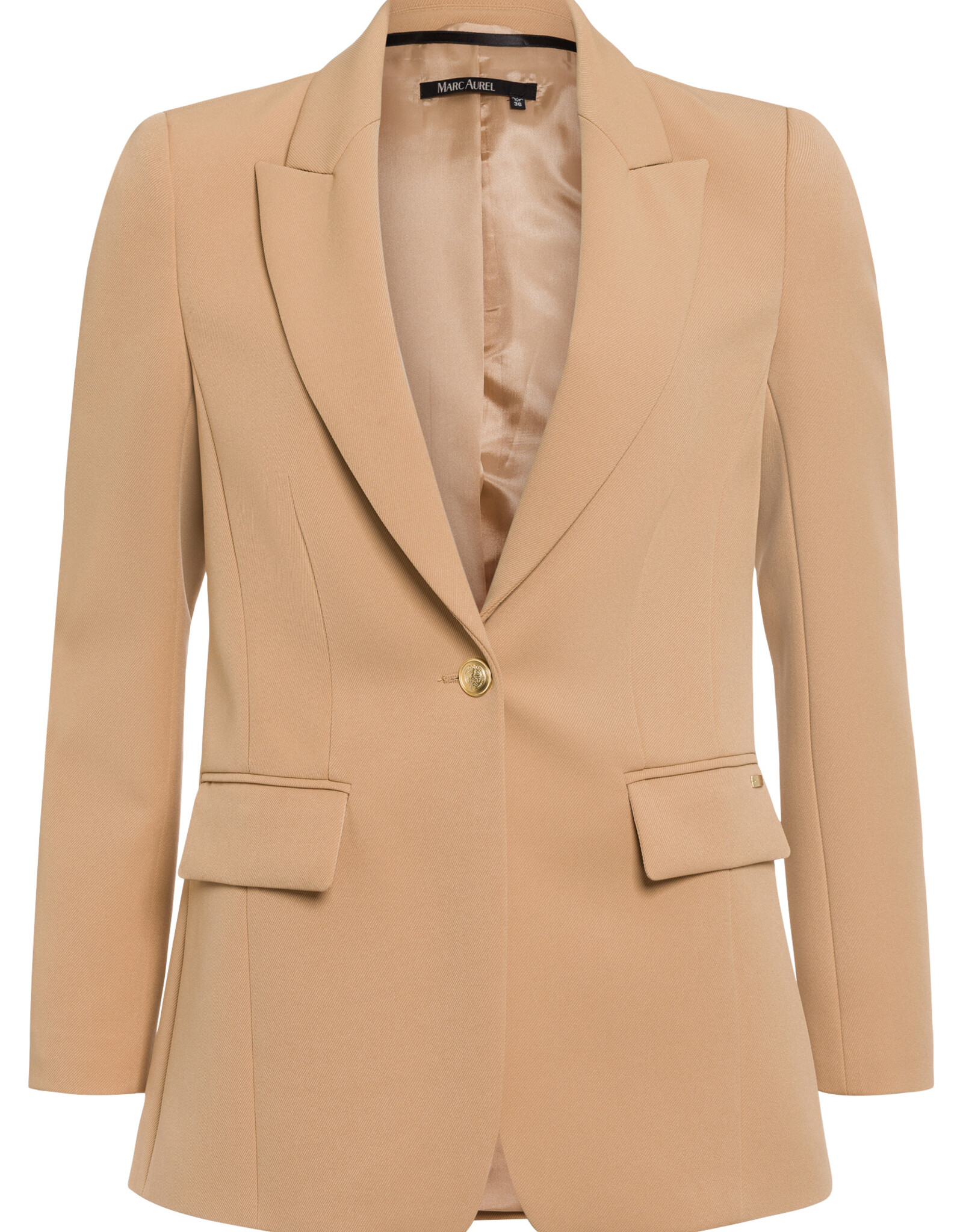 Marc Aurel Blazer Lang Getailleerd Beige
