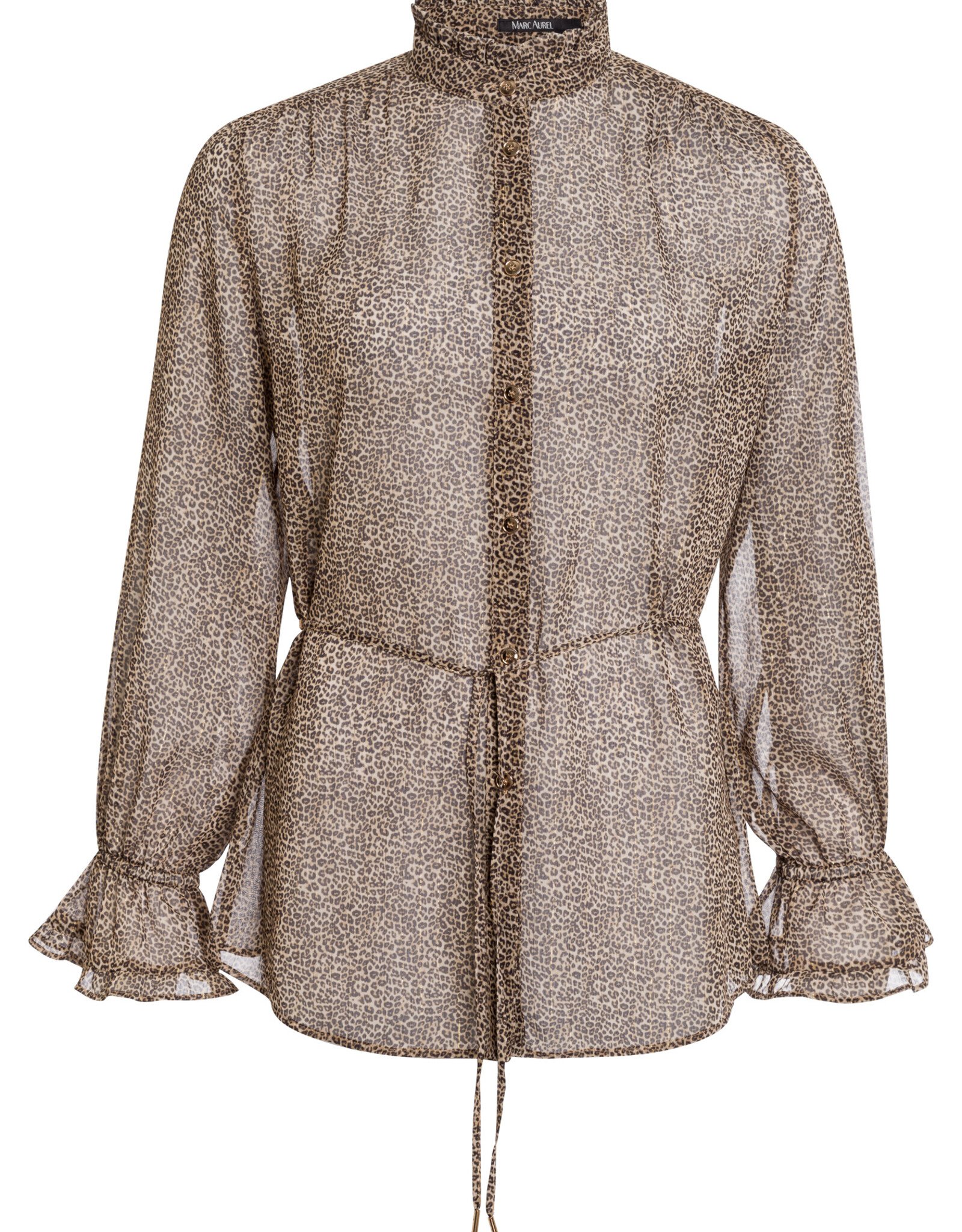 Marc Aurel Blouse Print Camel Zwart