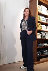 Marc Aurel Blazer Lang Getailleerd Navy