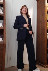 Marc Aurel Blazer Lang Getailleerd Navy