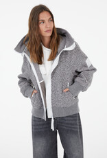 Marc Aurel Boucle Jackje Capuchon Licht grijs