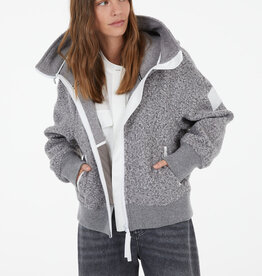 Marc Aurel Boucle Jackje Capuchon Licht grijs