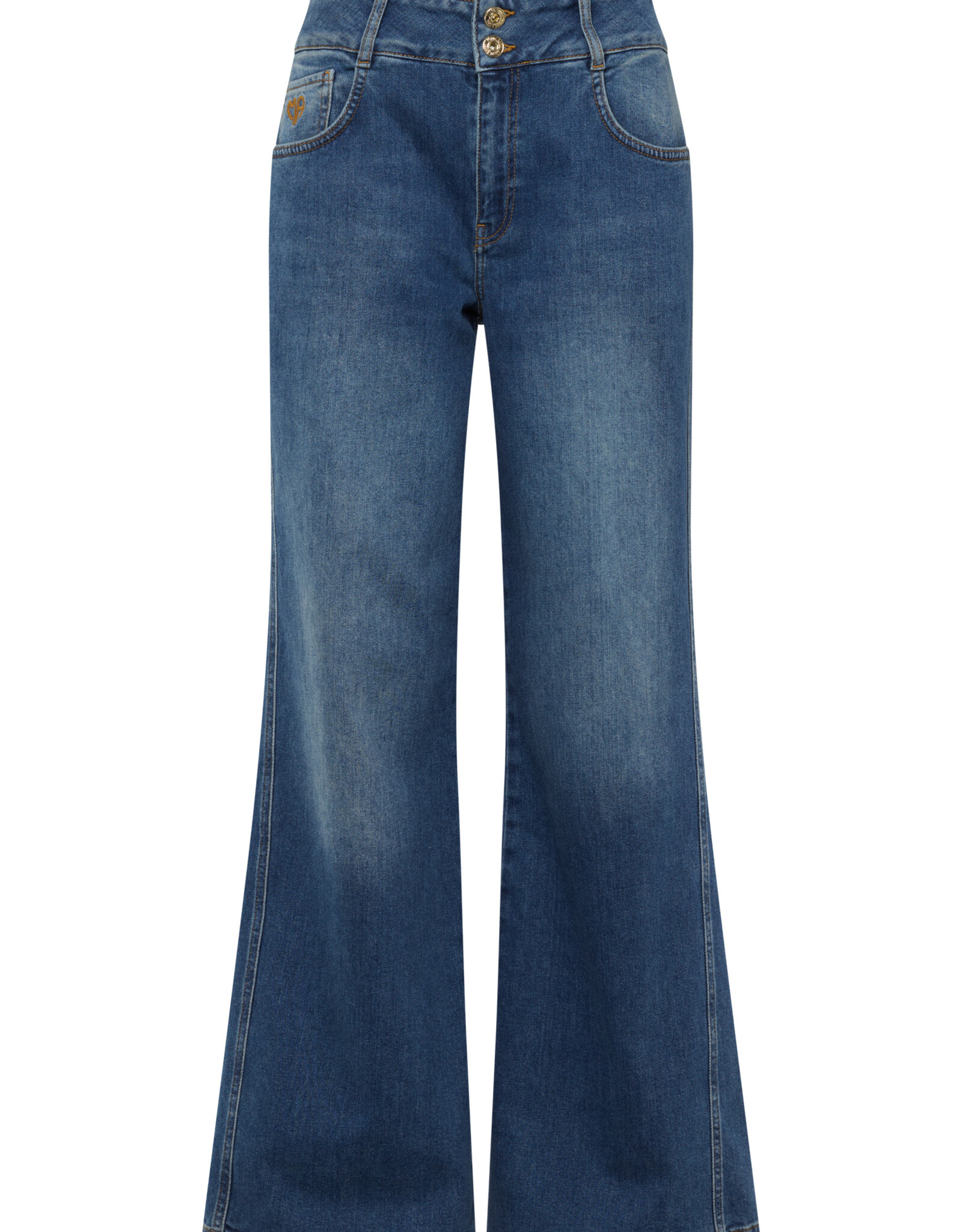 Marc Aurel Jeans Wijde Pijp H-Band Blue Denim
