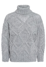 Marc Aurel Pullover Coll Grof Gebreid Grijs
