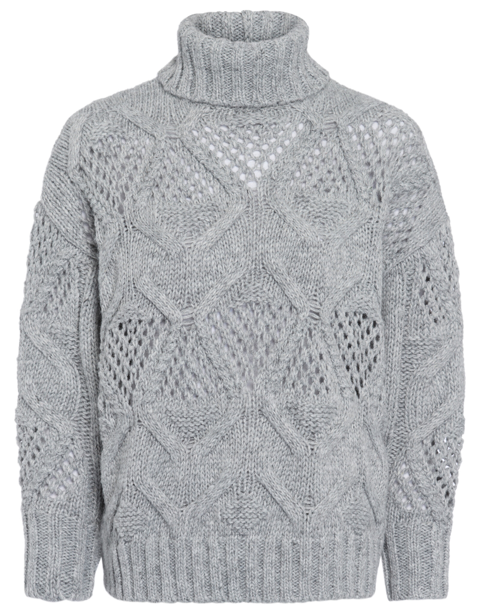 Marc Aurel Pullover Coll Grof Gebreid Grijs