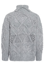 Marc Aurel Pullover Coll Grof Gebreid Grijs