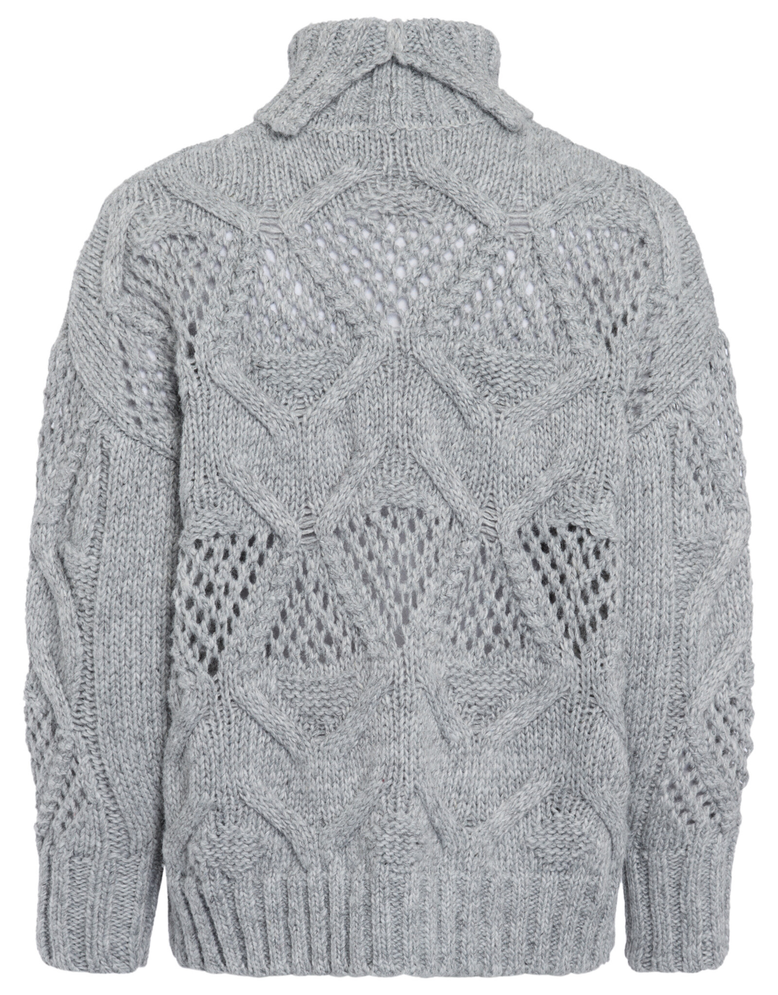 Marc Aurel Pullover Coll Grof Gebreid Grijs