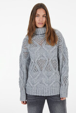 Marc Aurel Pullover Coll Grof Gebreid Grijs