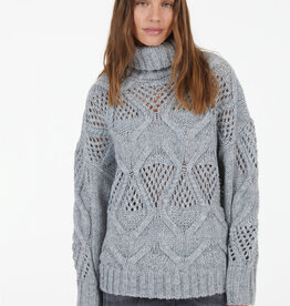 Marc Aurel Pullover Coll Grof Gebreid Grijs