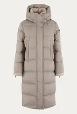 Moscow Lange Gewatteerde jas Xenia Taupe