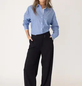 Anna Blue Pantalon Cross Wide Leg Navy