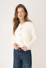 Anna Blue Vest Tweedy Cashmere Gouden knopen Off White Anna Blue Vest Tweedy Cashmere Gouden knopen Off White