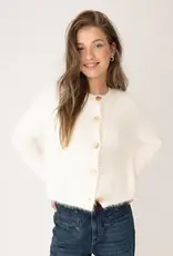 Anna Blue Vest Tweedy Cashmere Gouden knopen Off White Anna Blue Vest Tweedy Cashmere Gouden knopen Off White