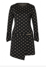 Ana Alcazar Jurk  Orignal Zwart Met Beige Print