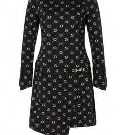 Ana Alcazar Jurk  Orignal Zwart Met Beige Print