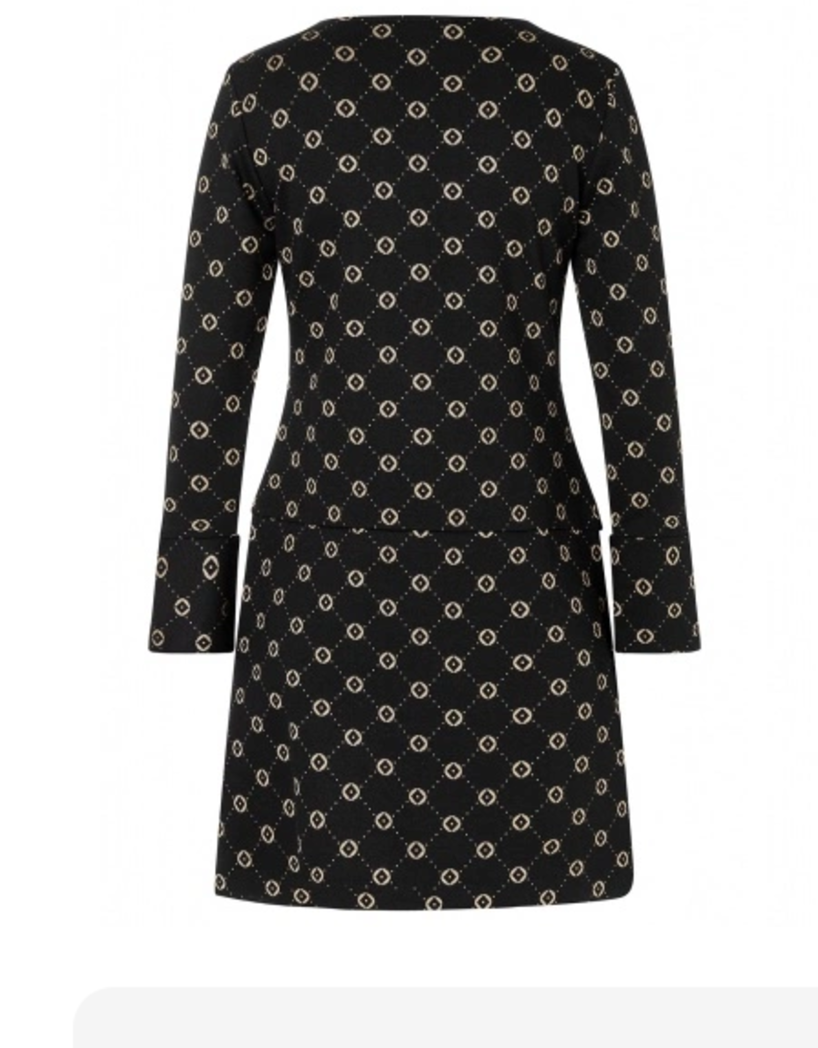 Ana Alcazar Jurk  Orignal Zwart Met Beige Print