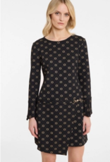 Ana Alcazar Jurk  Orignal Zwart Met Beige Print