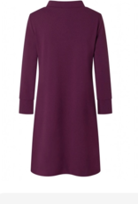 Ana Alcazar Jurk Opstaande Boord Broche 3/4 Mouw Bordeauxrood