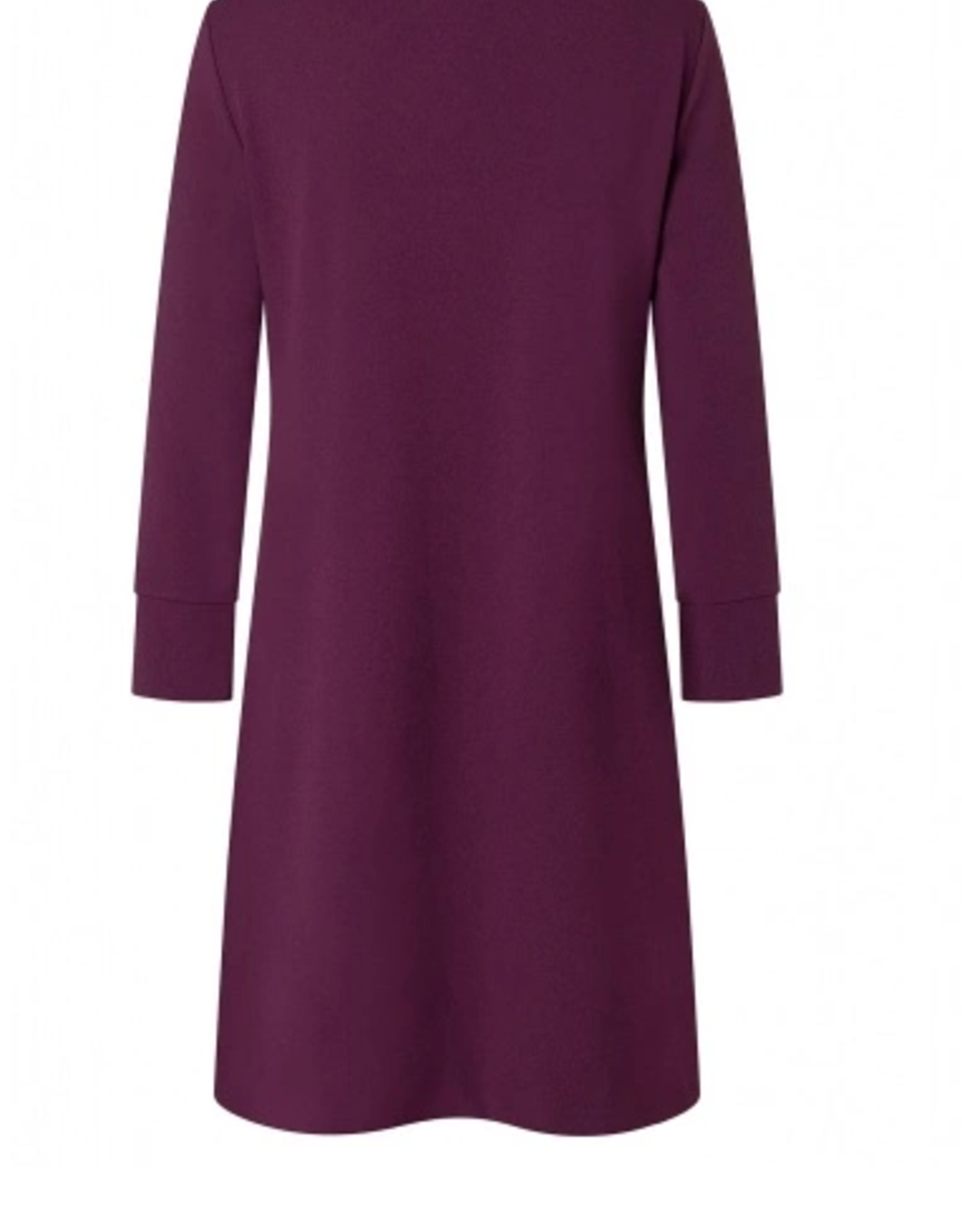 Ana Alcazar Jurk Opstaande Boord Broche 3/4 Mouw Bordeauxrood