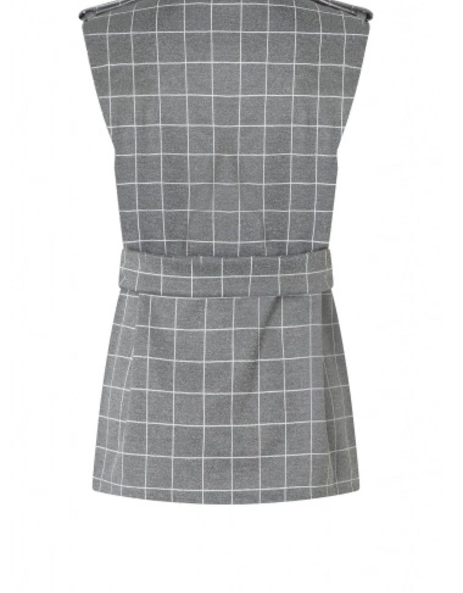 Ana Alcazar Gilet Ruit Ceintuur Grijs Wit