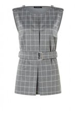 Ana Alcazar Gilet Ruit Ceintuur Grijs Wit