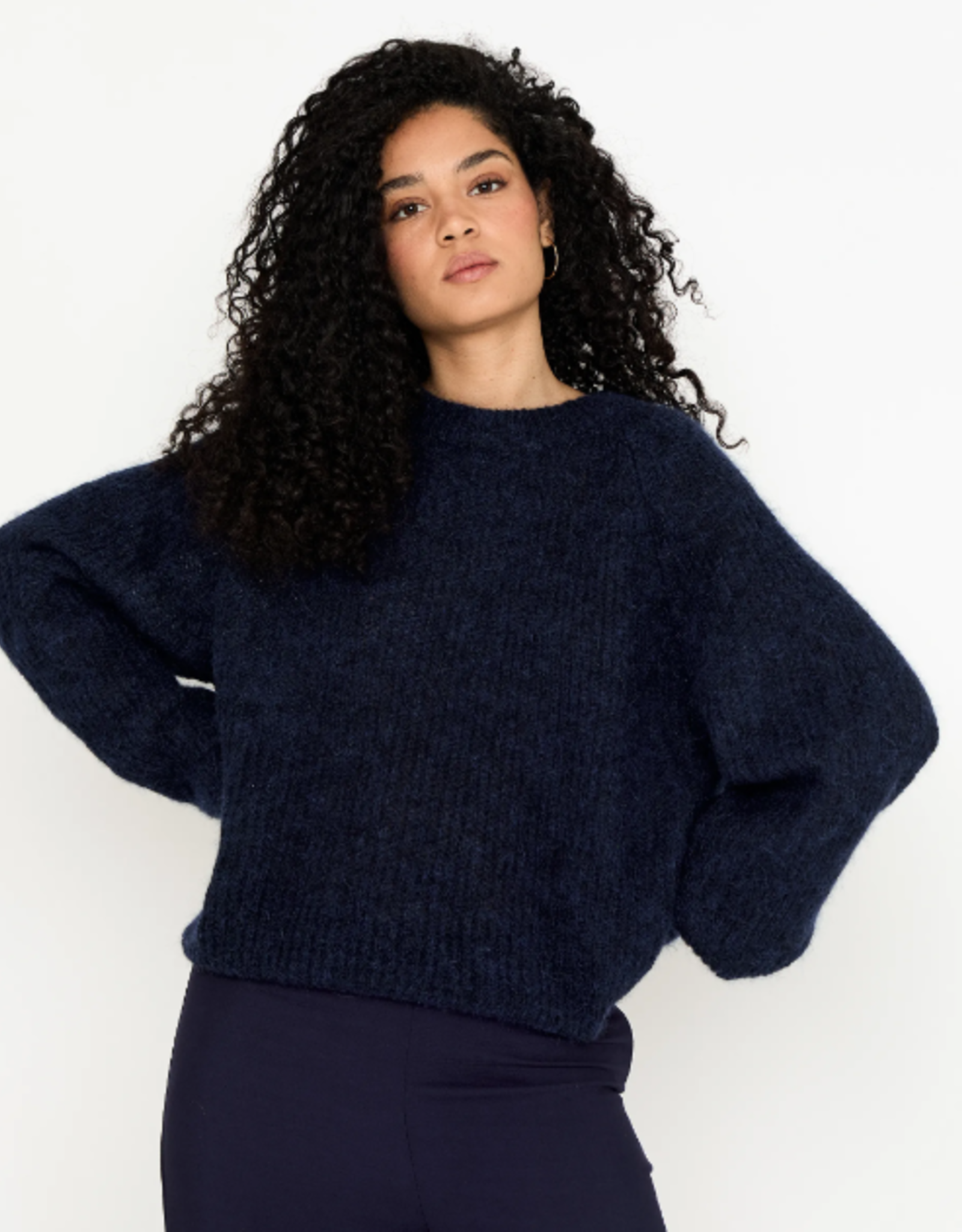 Bellamy Pullover Medea R-Hals Mohair Navy