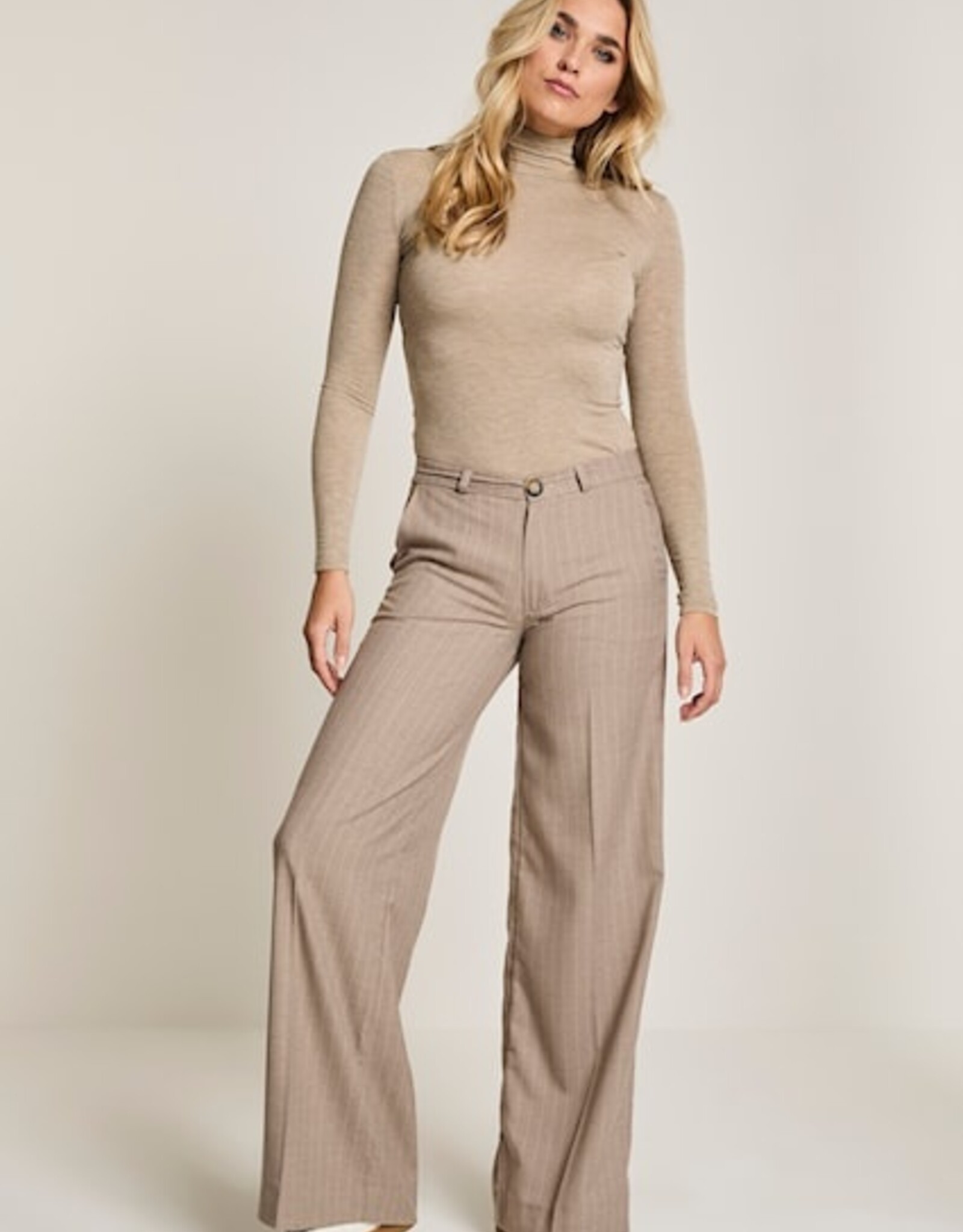 Para MI Cloë Elastic Pinstripe Beige L32.