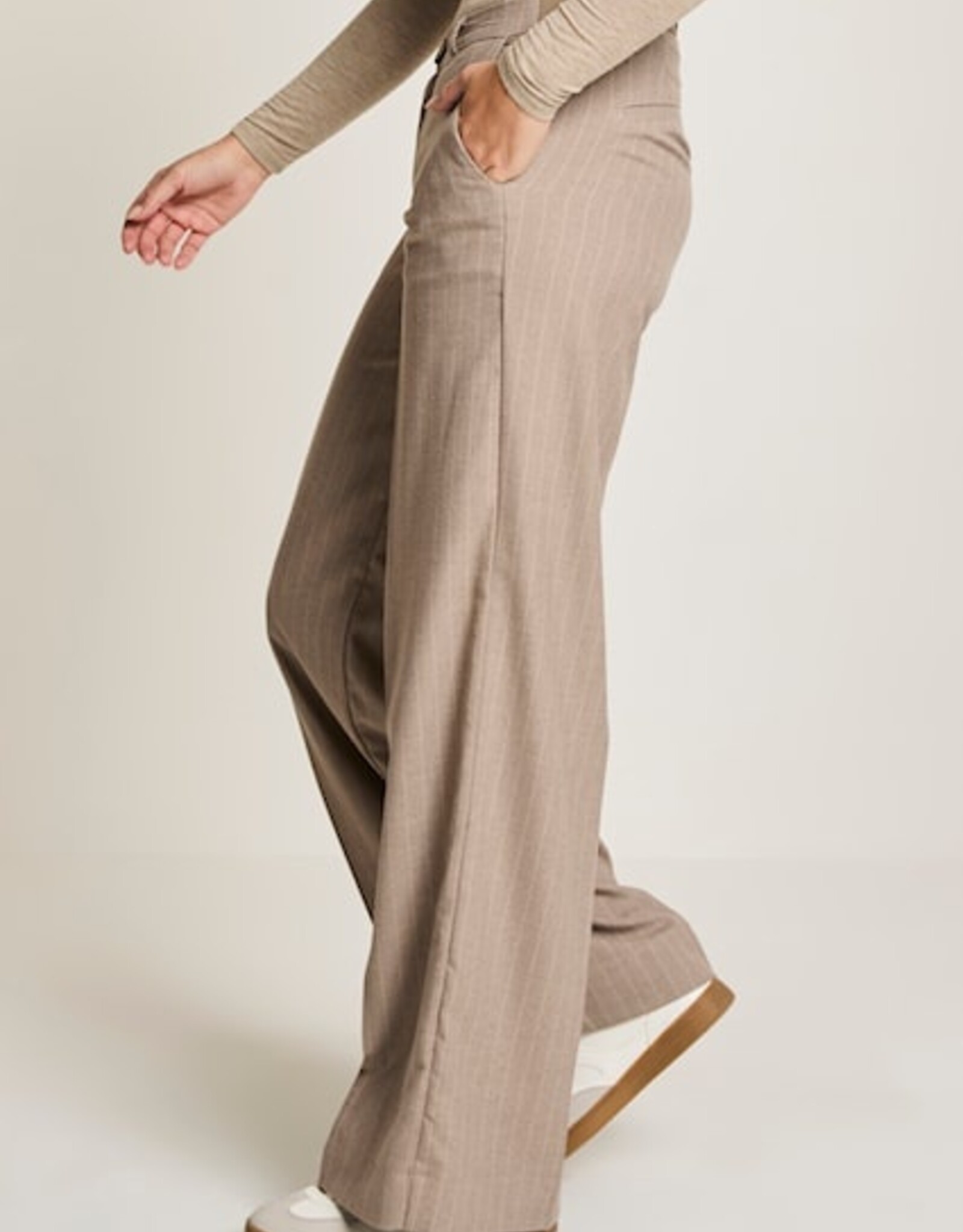 Para MI Cloë Elastic Pinstripe Beige L32.