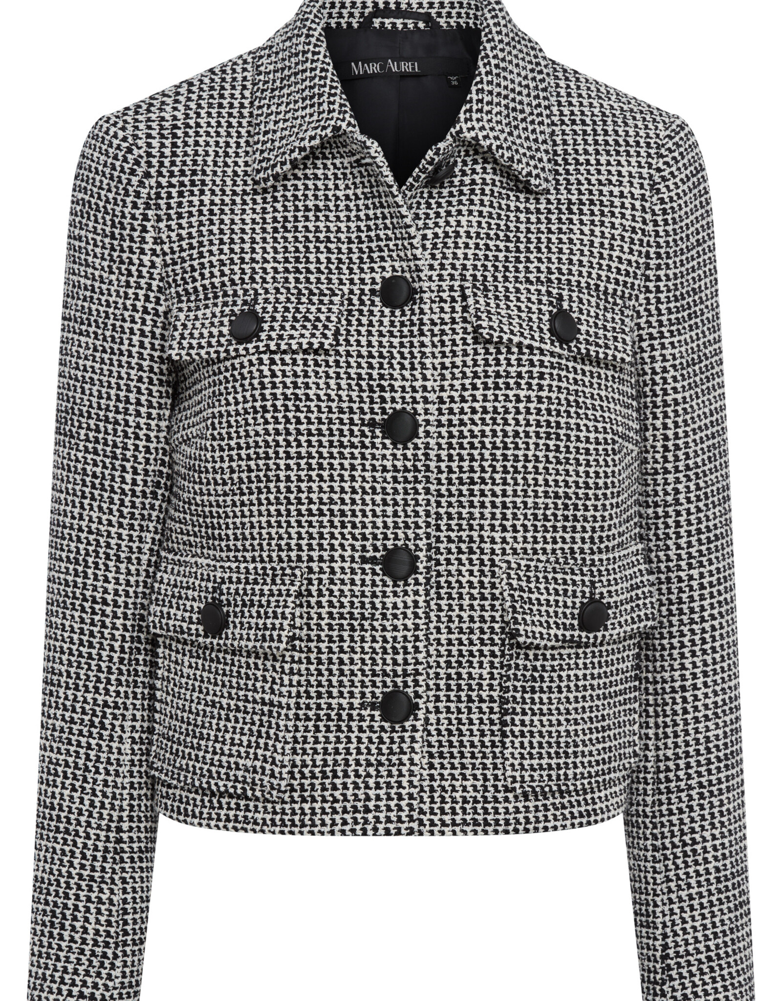 Marc Aurel Blazer Kort Birdseye Zwart Wit