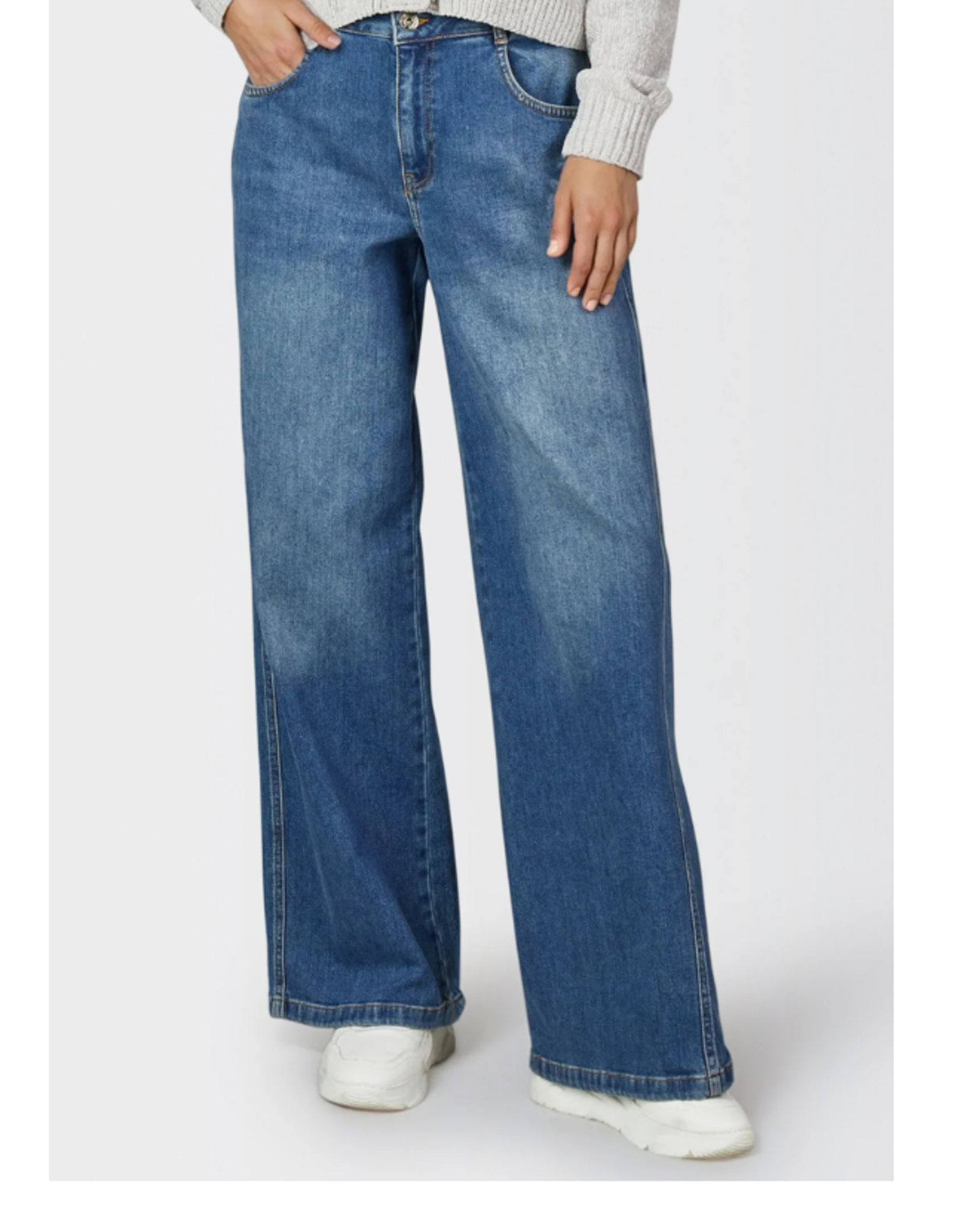 Marc Aurel Jeans Wijde Pijp H-Band Blue Denim