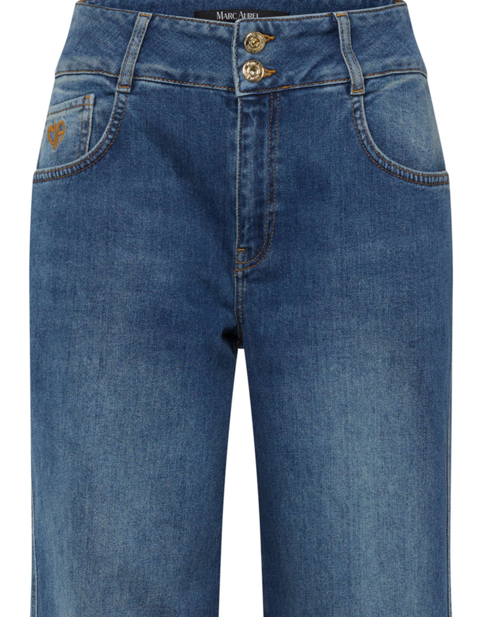 Marc Aurel Jeans Wijde Pijp H-Band Blue Denim