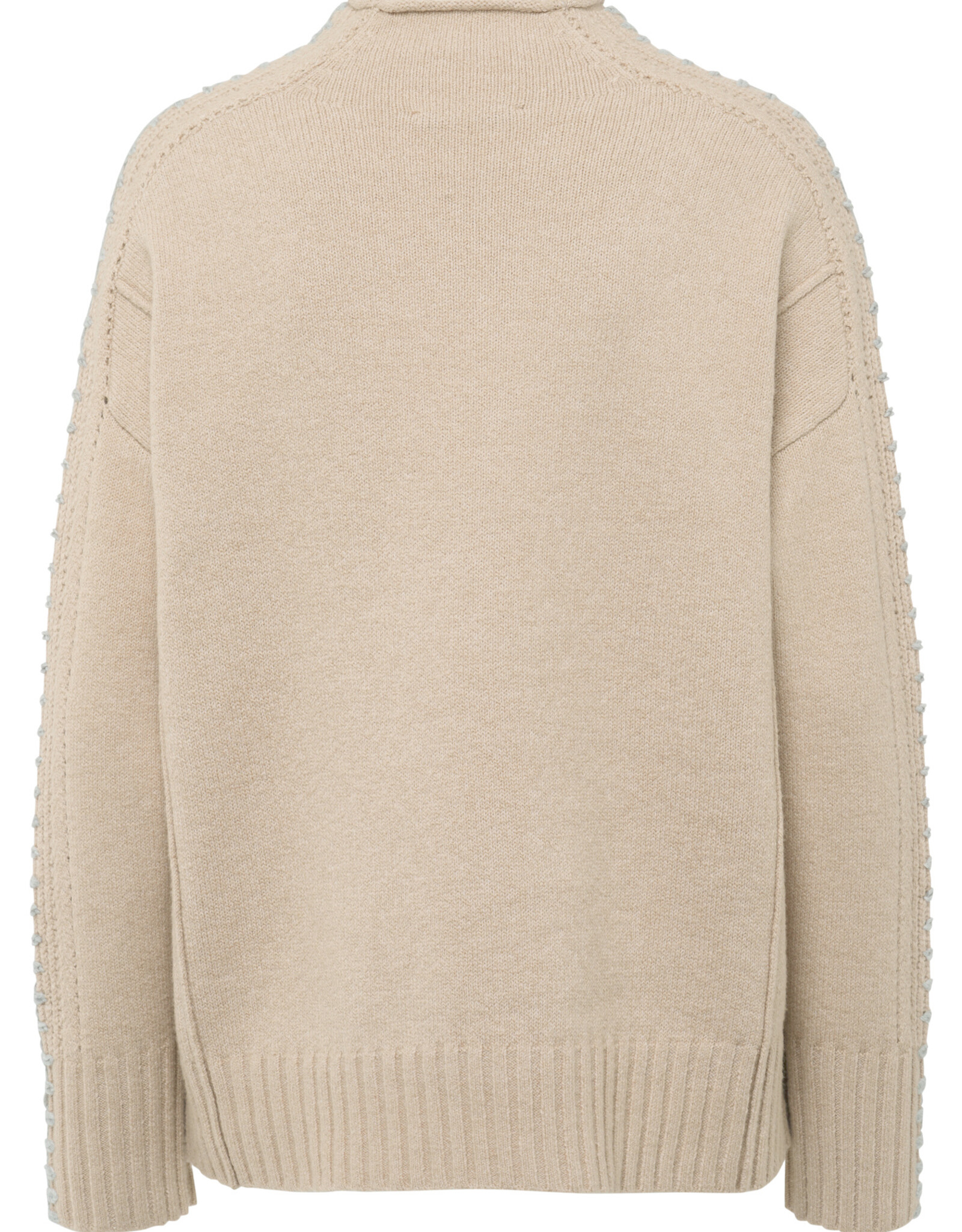 Marc Aurel Pullover Grijze Festonsteek Beige