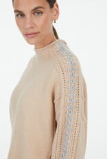 Marc Aurel Pullover Grijze Festonsteek Beige
