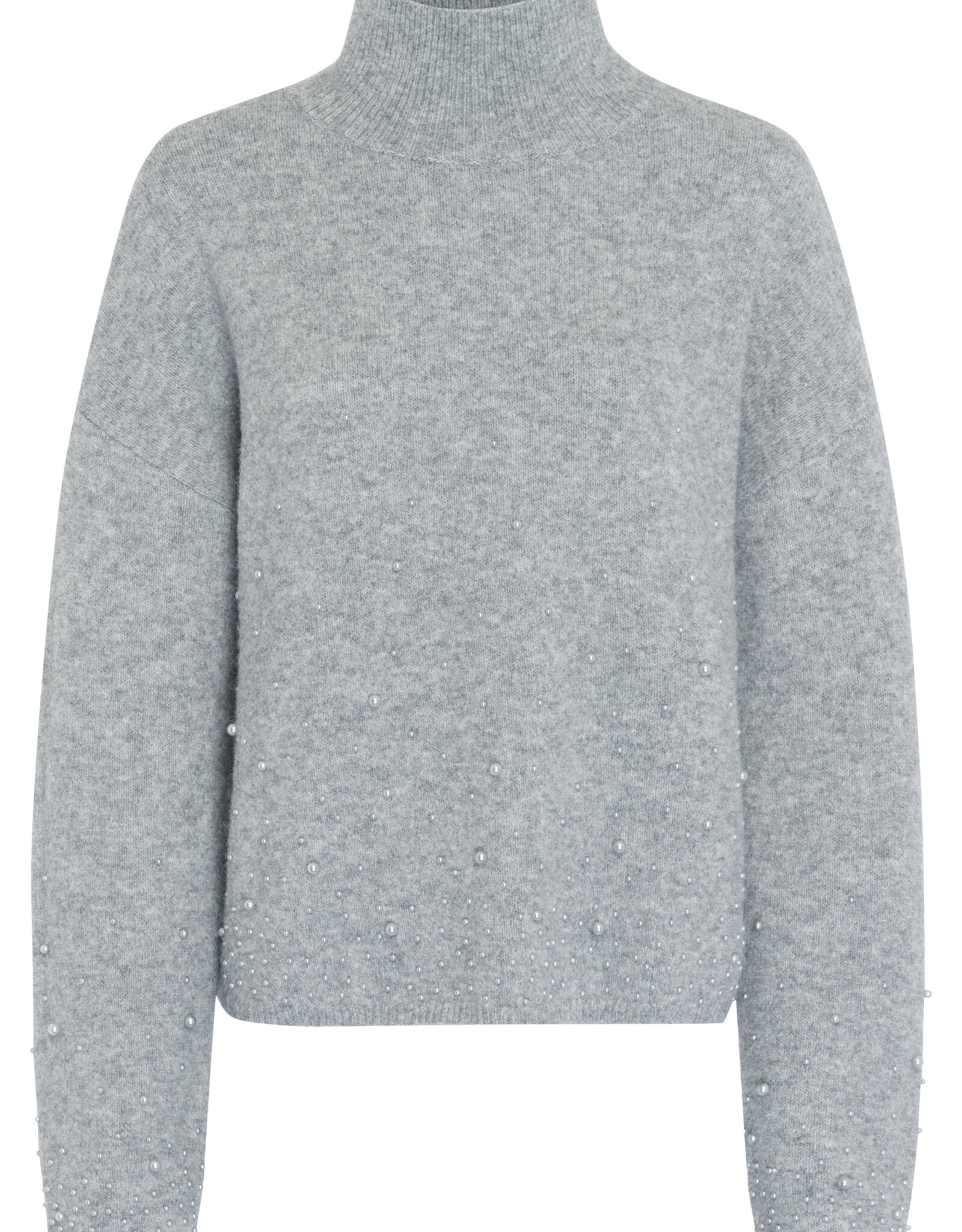 Marc Aurel Pullover Kol Pareltjes Grijs