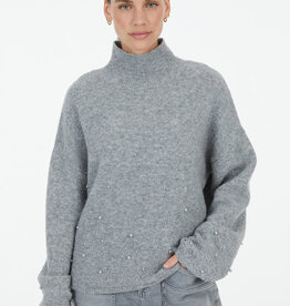 Marc Aurel Pullover Kol Pareltjes Grijs