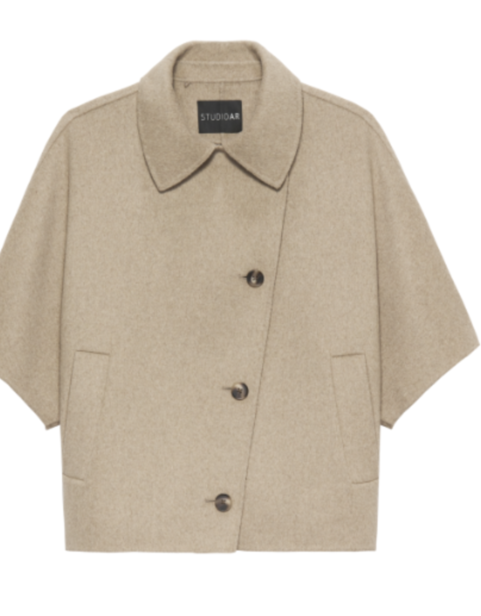 Studio AR Avy Wollen Poncho D Beige