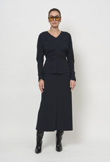 LaSalle V Neck Long Sleeve Top Navy