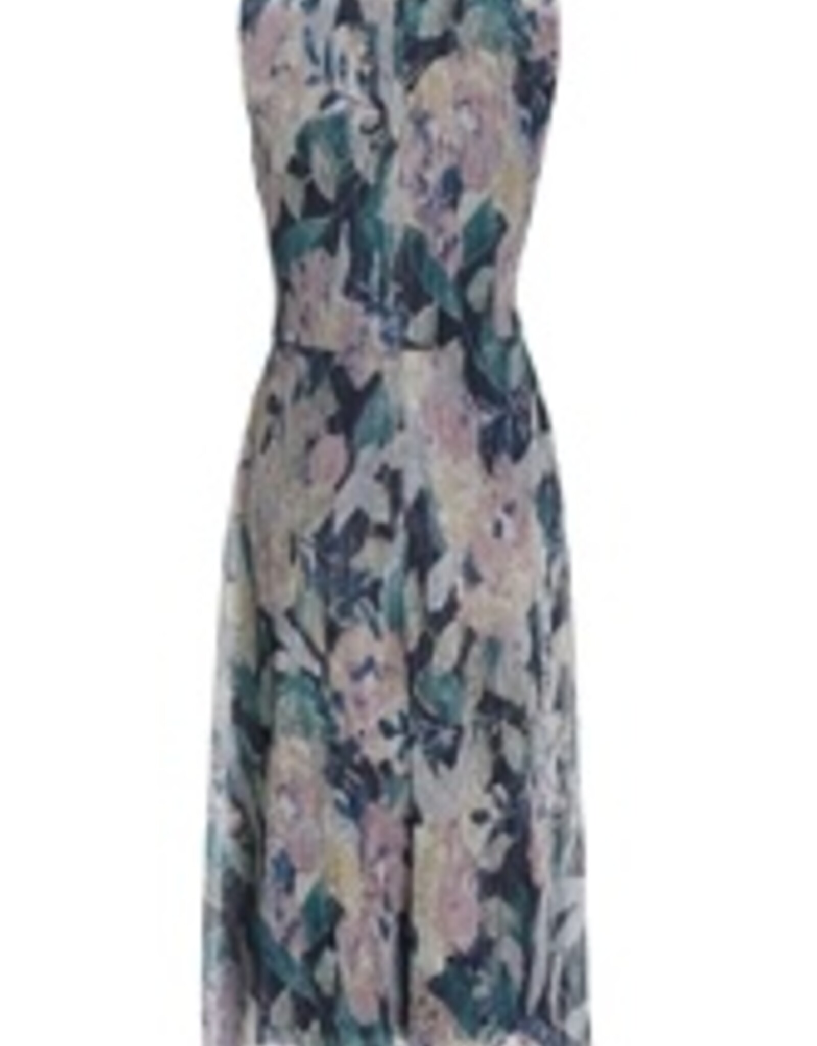 Swing Midi Jurk Met Diogonale Drapering Mauve Blauw