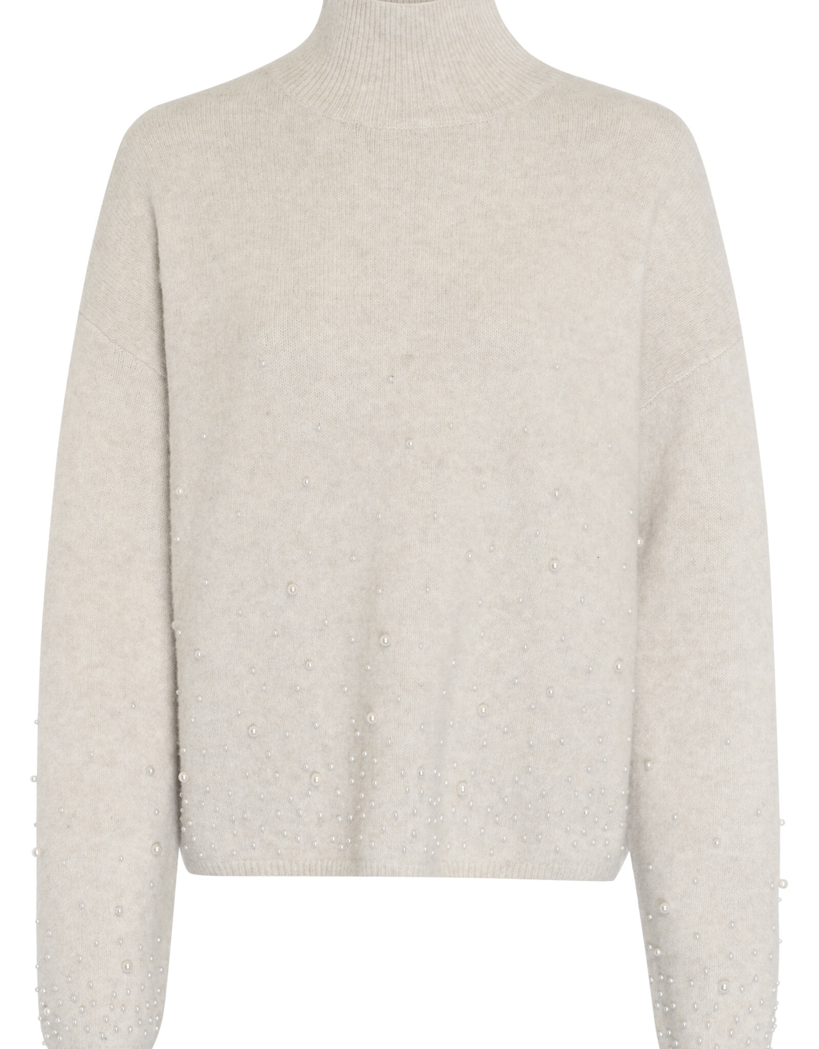 Marc Aurel Pullover Kol Parels Beige