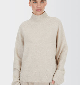 Marc Aurel Pullover Kol Parels Beige