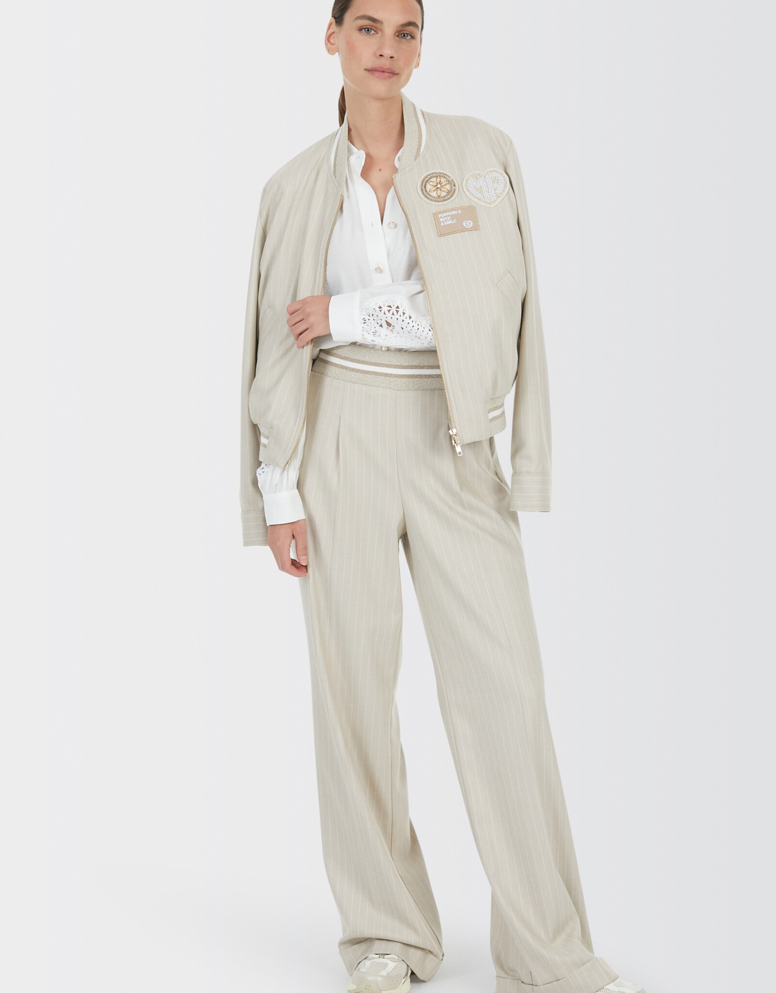 Marc Aurel Pantalon Krijtstreep Biscuit Varied