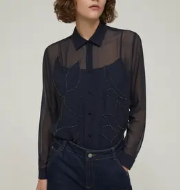 PENNYBLACK Blouse Agone Blue Transparant Met Aplicatie