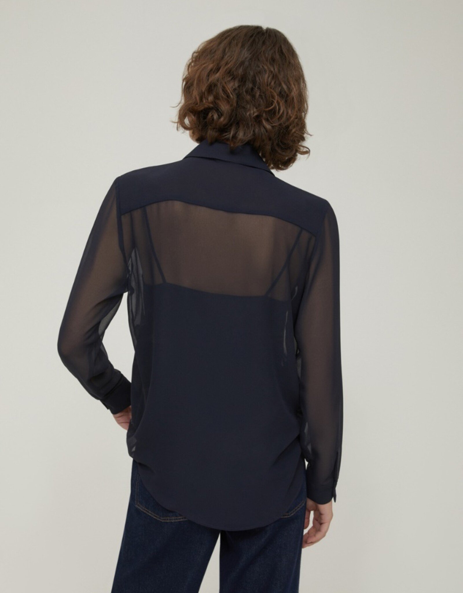 PENNYBLACK Blouse Agone Blue Transparant Met Aplicatie